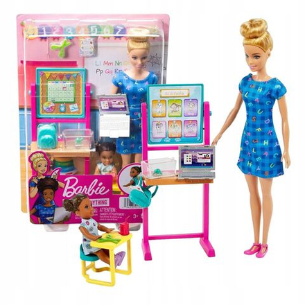 Кукла Mattel Barbie Карьера - Кукла учительница и ученица + школьные аксессуары - Барби HCN19