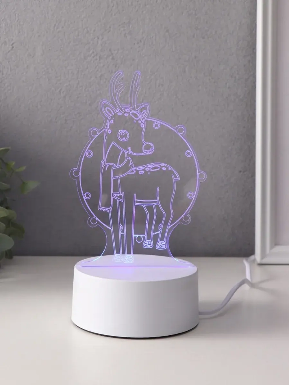 Светильник "Олень в гирлянде" LED RGB от сети RISALUX 9,5х10