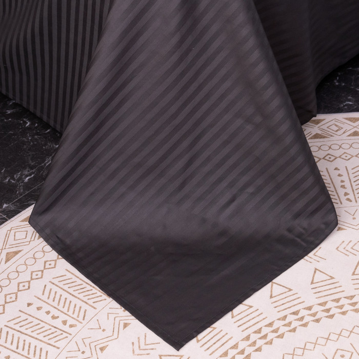 Простынь Страйп Сатин Однотонный 100% хлопок «Шоколадный блеск»