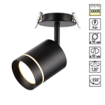 357688 SPOT NT18 450 черный Встраиваемый светильник IP20 LED 3000K 9W 160-265V ARUM