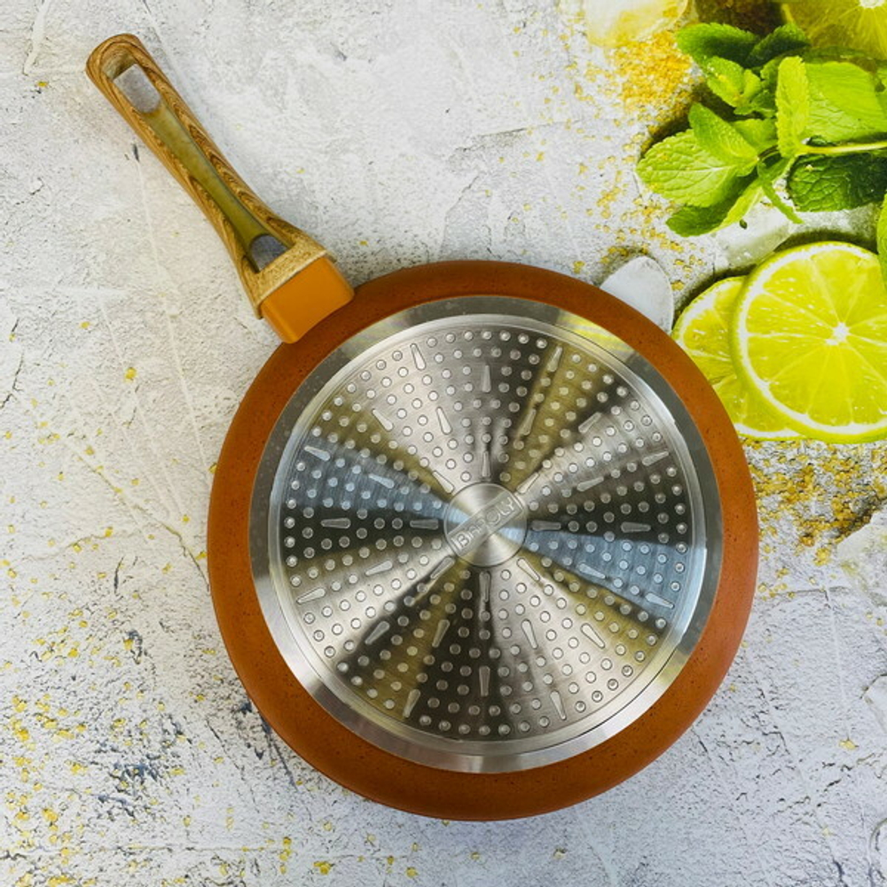 Сковорода «BAROLY» Terracotta 24см индукционная с антипригарным покрытием, бакелитовая ручка