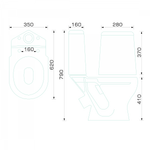 УНИТАЗ-КОМПАКТ W102 HOME DE LUXE С 1 УРОВНЕВОЙ АРМ.СИДЕНЬЕМ И БОЛТ. КРЕПЛЕНИЯ