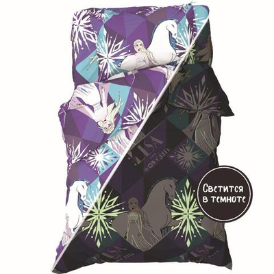 КПБ 1,5 сп Neon Series "Snow Queen" 143*215см, 150*214см, 50*70см-1 шт, бязь (Холодное сердце) (Disn