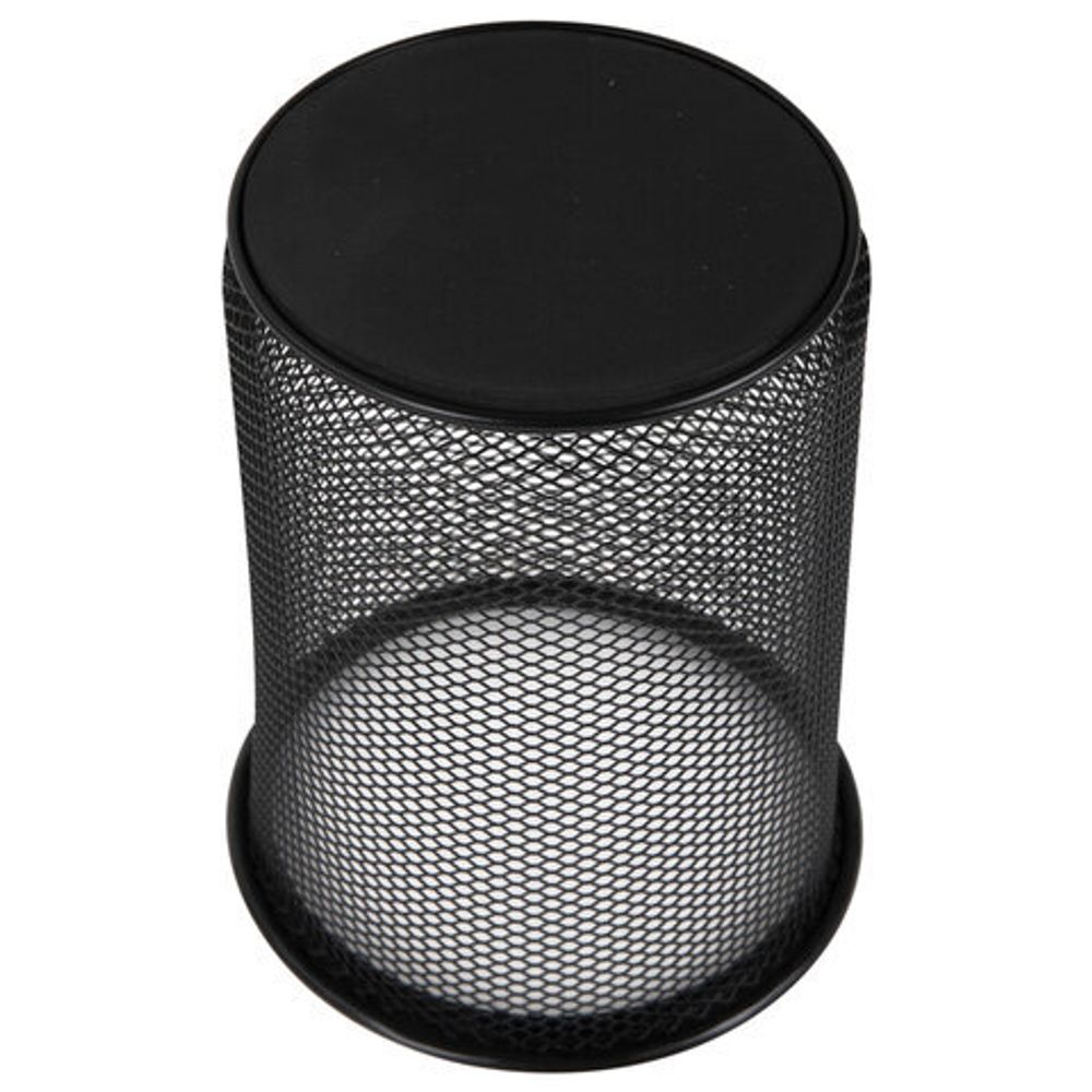 Подставка-органайзер BRAUBERG "Germanium", металлическая, круглое основание, 158х120 мм, черная, 231966