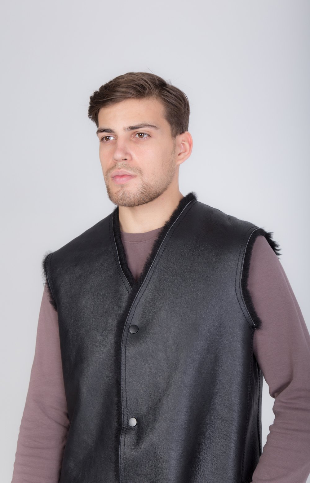 мужской жилет из овчины