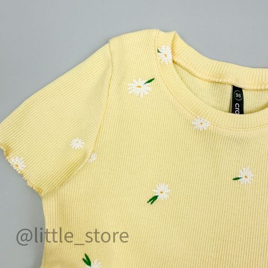 Платье хлопковое "Летние цветы" бледно-желтый