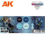 Набор красок AK interactive Blue Armor Wargame Color Set