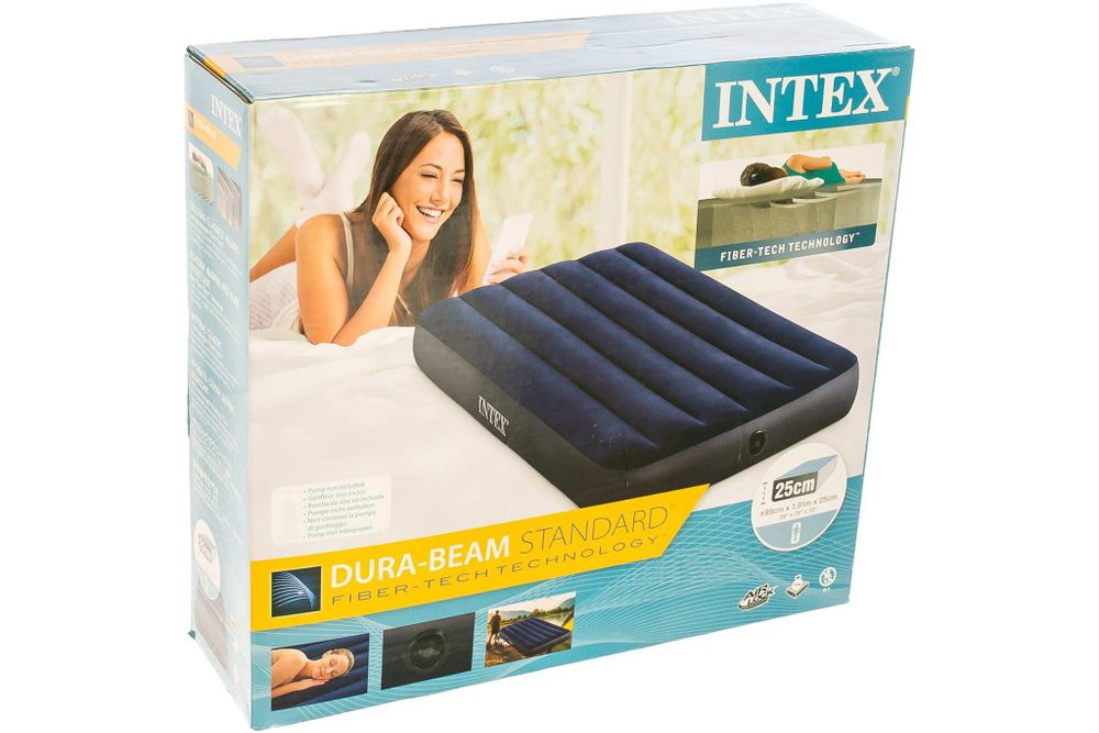 Надувной матрас Intex Classic Downy Airbed Fiber-Tech, 99 х 191 х 25 см 64757