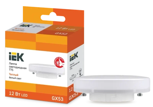 Лампа светодиодная T75 таблетка 12Вт 230В 3000К GX53 IEK