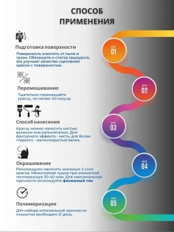Краска для мебели и декора меловая РЕМАКОР без запаха, матовая быстросохнущая, для кухни дверей дерева, для окраски обоев стен и потолков, цвет Чёрный графит, 800 гр.