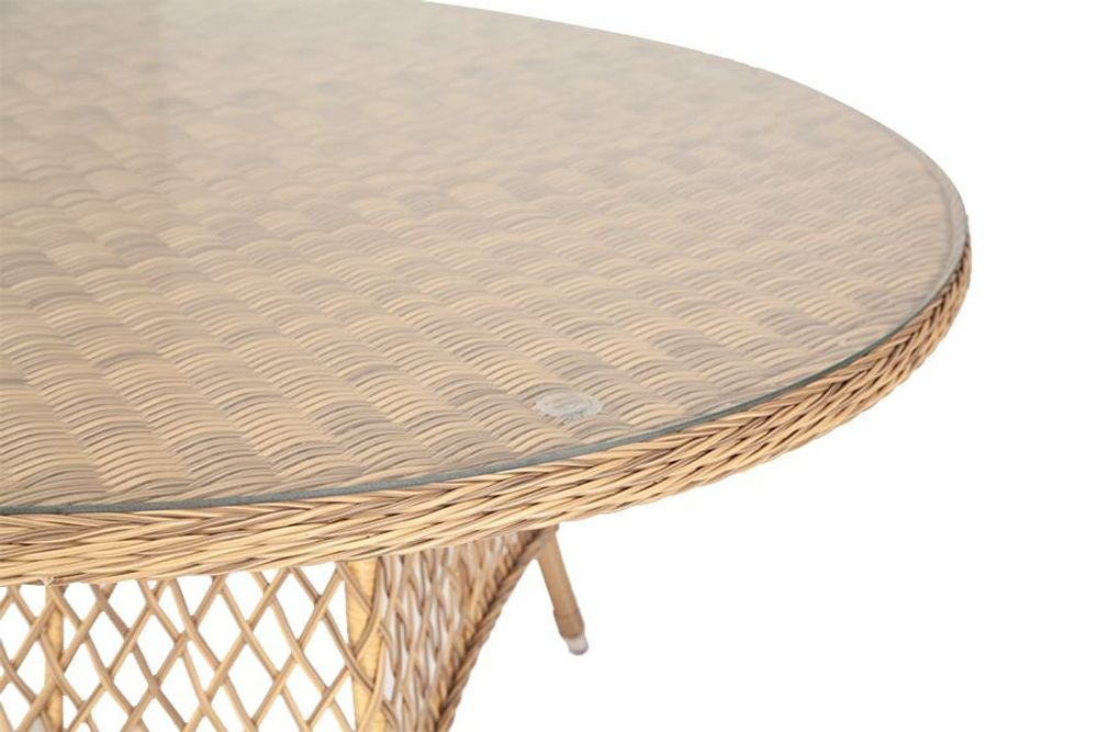 "Эспрессо" плетеный круглый стол, диаметр 150 см, цвет соломенный