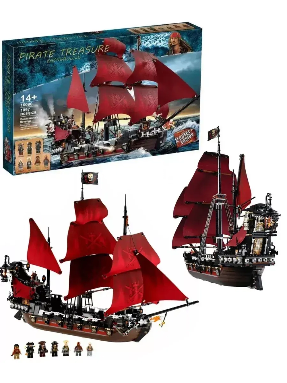 Конструктор Корабль Месть Королевы Анны 1097 дет/16090