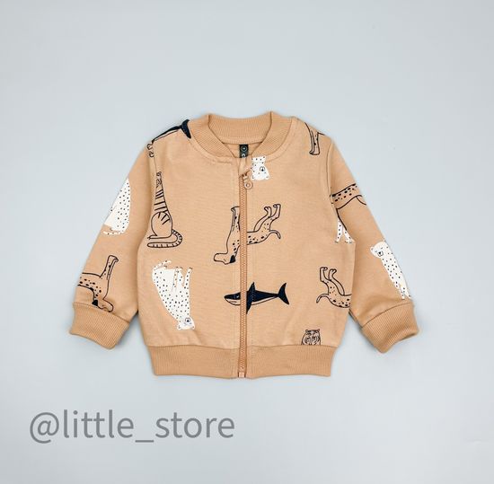 Толстовка из футера "Мир животных" итальянский песок