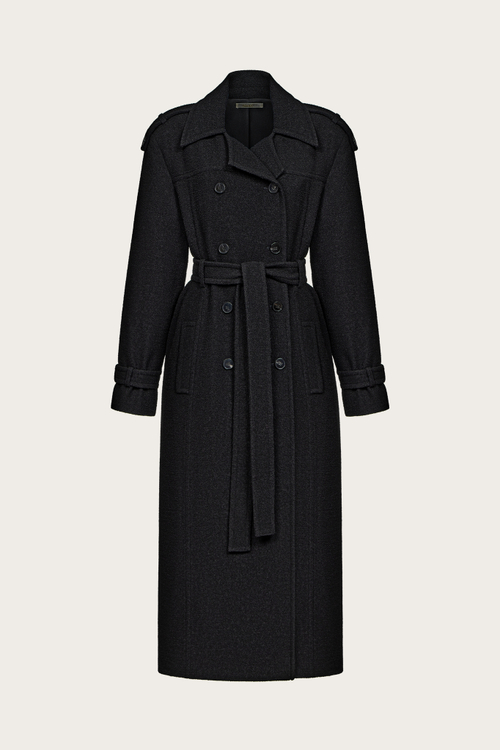 ТРЕНЧКОТ ИЗ ЧЕРНОЙ ШЕРСТИ