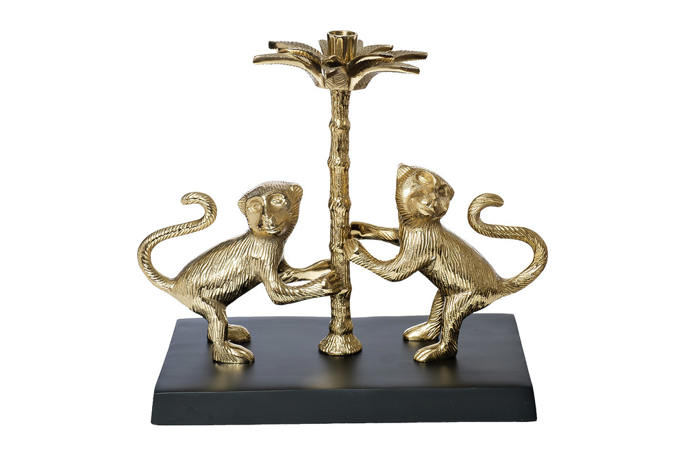 Подсвечник Garda Decor Обезьянки золотой 94PR-22003