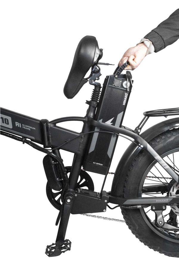 Электровелосипед Minako F10 Pro 2025 года (48V/20Ah) - Черный обод