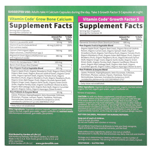 Garden of Life, Витаминный код, система роста костей, программа из 2 частей