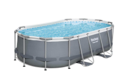 Каркасный овальный бассейн Bestway 424х250х100 см + фильтр-насос 2006 л/ч, лестница (56620 BW)