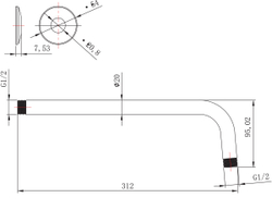 Держатель настенный Lemark LM8029C для лейки верхнего душа