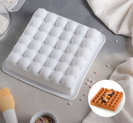 Силиконовая форма для выпечки и муссовых десертов 21*21см