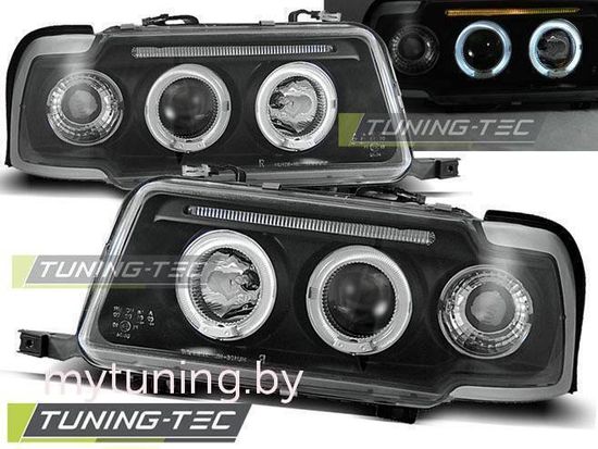 Передние фары ANGEL EYES BLACK для Audi 80 B4