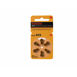 Батарейки Kodak ZA312-6BL [KZA312-6] MAX Hearing Aid
