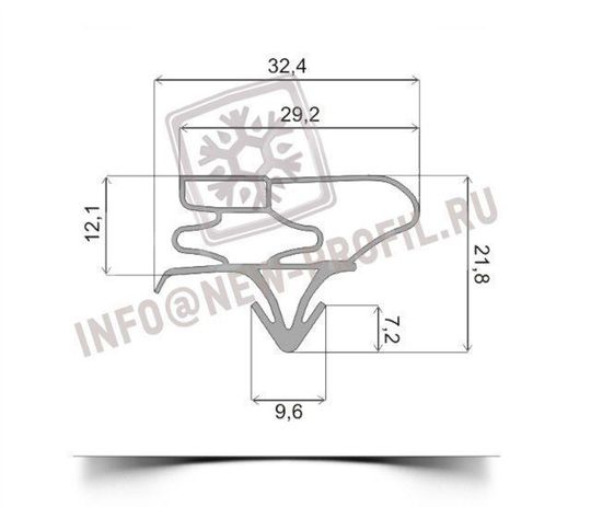 Уплотнитель для холодильника  LG GA-B 409 UCA х.к 970*570 мм (003)