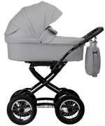 Детская коляска Indigo Barbara Eco Classic 3 в 1 с автокреслом Avionaut Cosmo Black Be04 св.серая кожа