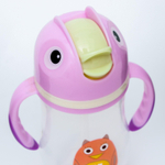 4780659 Поильник детский с силиконовой трубочкой «Совушка», 240 мл., цвет фиолетовый