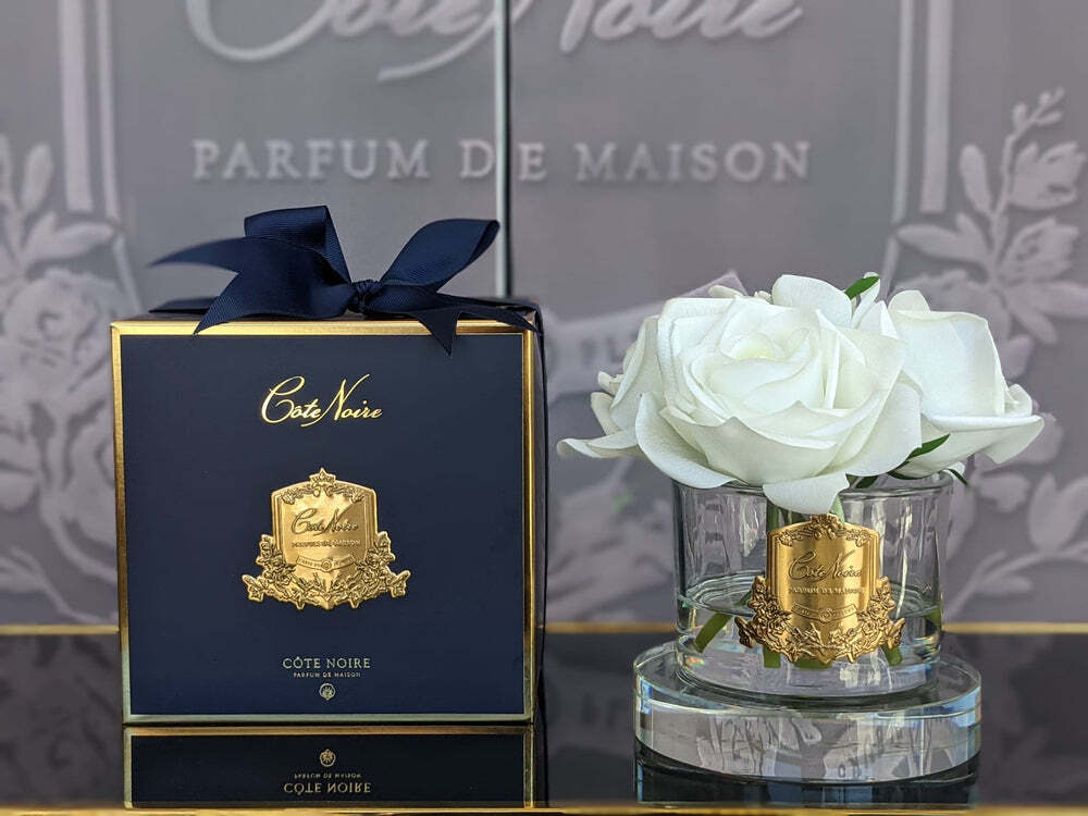 Ароматизированный букет из 5 роз Cote Noire Five Rose Ivory Gold navy Box