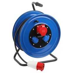 Удлинитель силовой ЭРА IND380-RM-3e-5x4-50m-IP44 380В на катушке 3 розетки 1xCEE 5P/2xSCHUKO 50м КГ 5х4 32A IP44 | Силовые удлинители