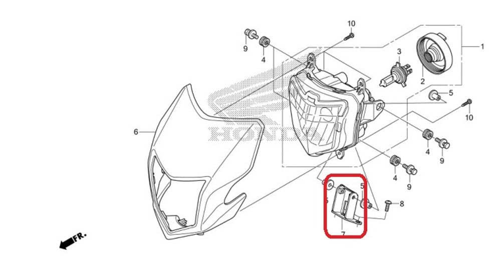 61330-KZZ-900. STAY, HEADLIGHT LOWER. Honda CRF250L-M (2012-2020)