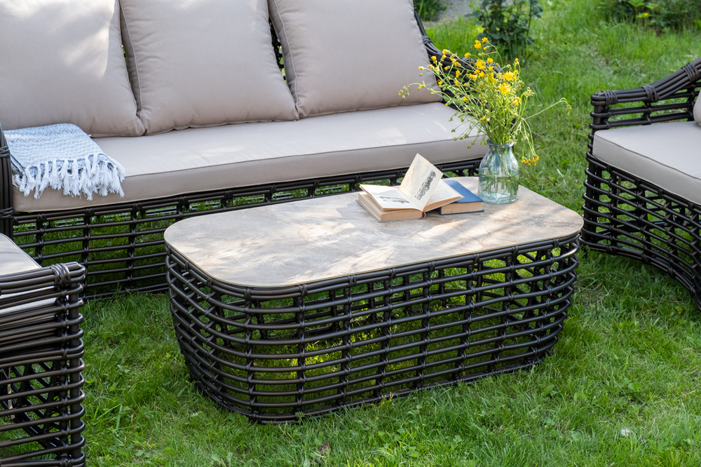 "Ницца" лаунж-зона из искусственного ротанга, цвет бронзовый