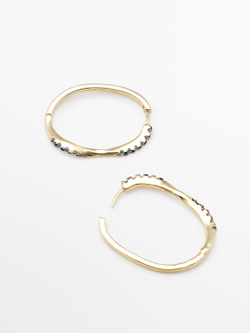 Massimo Dutti Серьги со стразами, золотистый