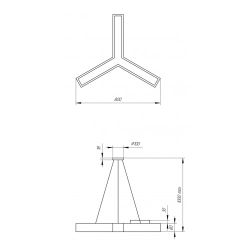 Светильник LED ЭРА Geometria SPO-142-W-40K-044 Igrek 44Вт 4000К 3500Лм IP40 800*800*80 белый подвесной