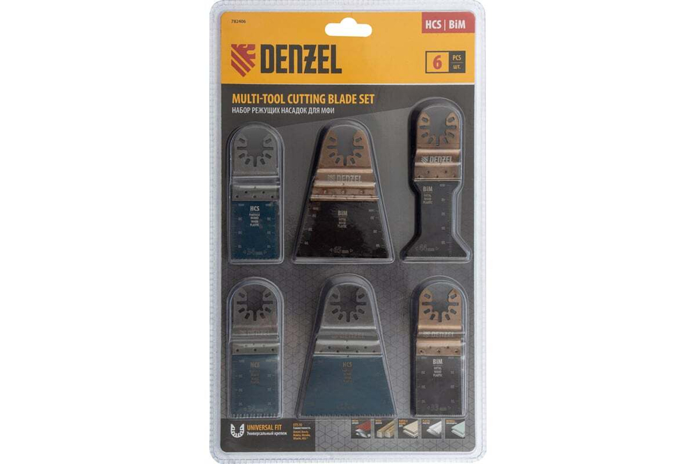 Набор насадок для МФИ по дереву и металлу 6 шт Denzel 782406