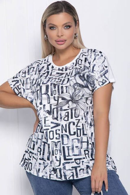 Блуза Асия (белая/буквы) Б10851 LT Collection