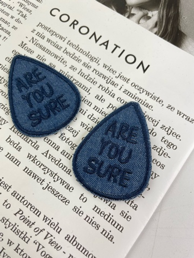 КАПЛЯ ДЖИНСОВАЯ - Самоклеящаяся аппликация 5,5х4см (1106 Вера)