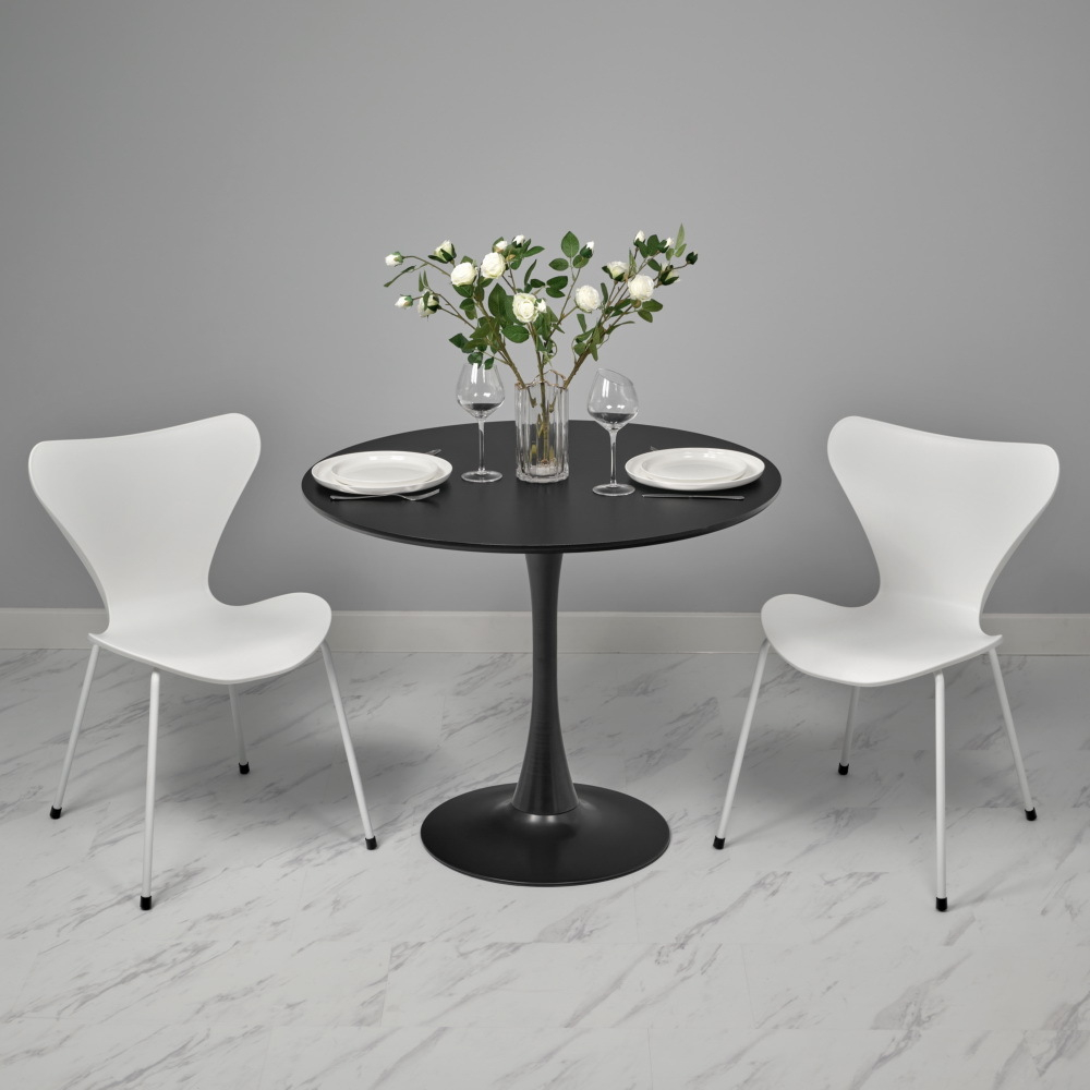 Комплект из 4-х стульев Seven Style белый с белыми ножками