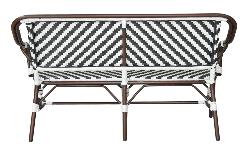 "Кабри" диван двухместный из искусственного ротанга, цвет черно-белый