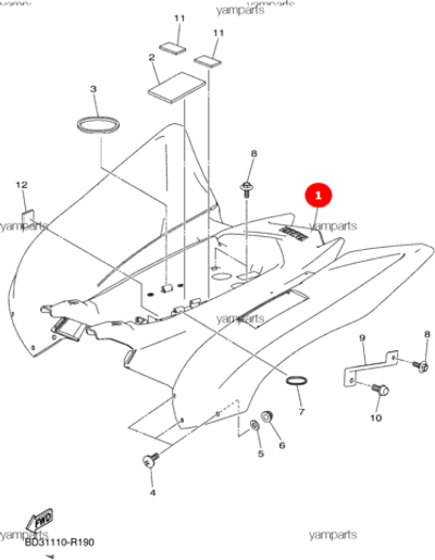 Крыло заднее YFM90R