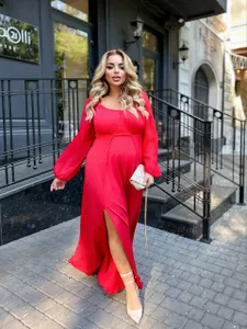 Платье с разрезом УК-1118 Фабрика Моды