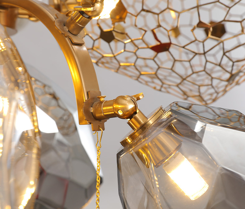 Люстра 8898P/AL gold/smoky