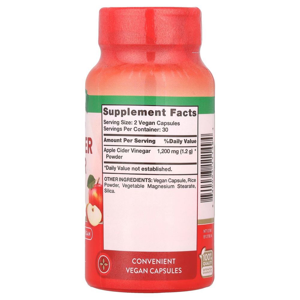 Nature's Truth, яблочный уксус тройной силы, 60 капсул (600 мг в 1 капсуле)