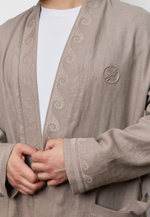 Шапан льняной длинный OYU TOLQYN BEIGE