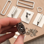 Hac a Dos // Комплект фурнитуры из нержавеющей стали, цвет серебро, с логотипом