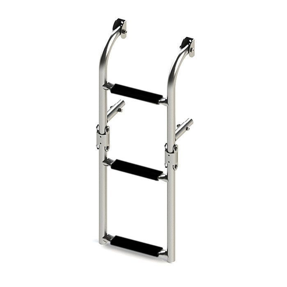 Трап складной с вертикальным креплением, 3 черных ступени (ширина 220 мм.) (10269502)