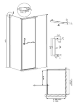 Душевой уголок Grossman Pragma 120х100 120.K33.03.1210.21.02 стекло шиншилла/профиль черный матовый