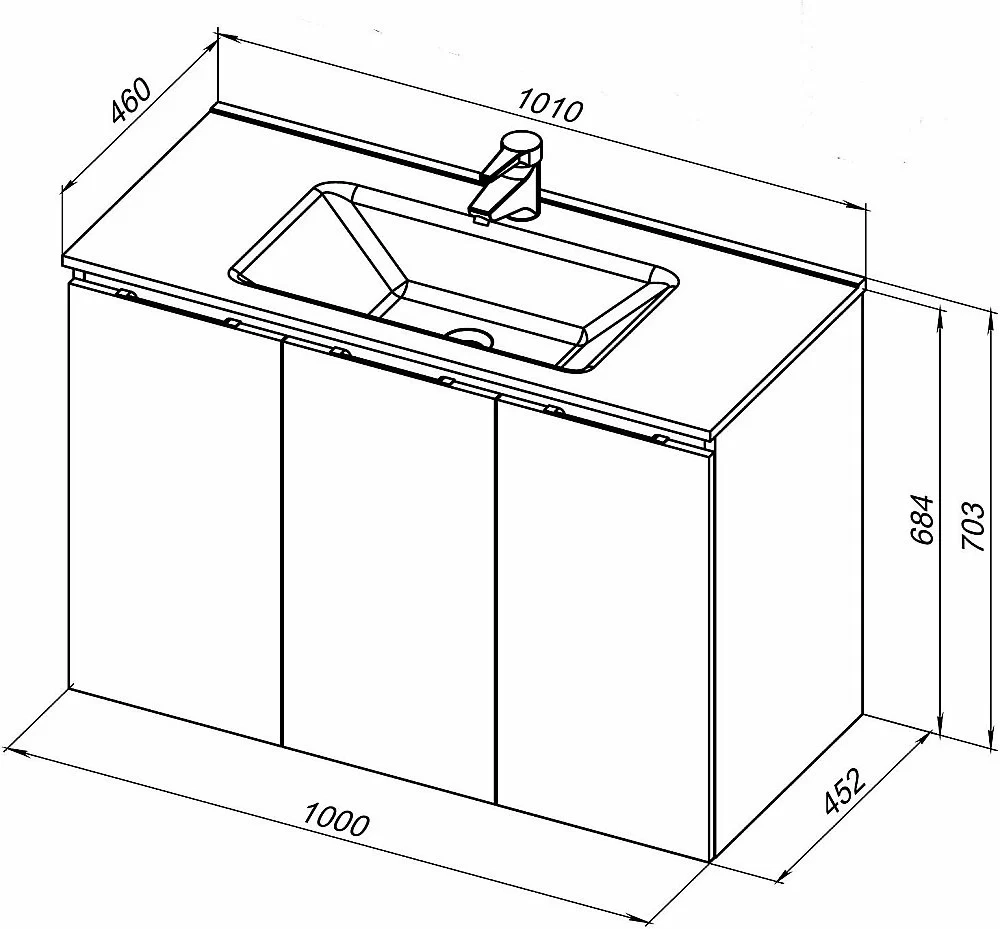 Тумба с раковиной Aquanet Алвита New 277532 100 серый
