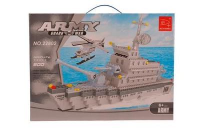 Конструктор блочный Аусини Армия 600дет., коробка 22802